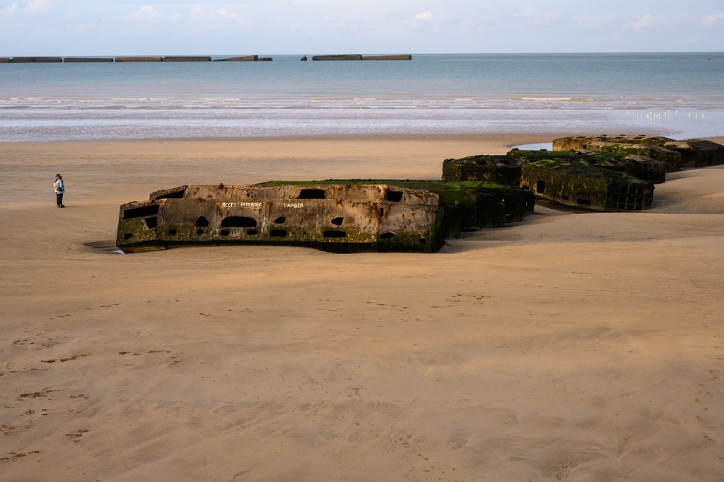 Normany beach, scene of D-Day landings