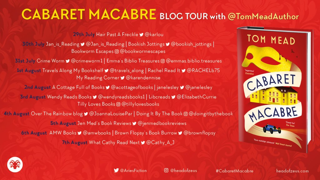 Blog tour banner Cabaret Macabre by Tom Mead